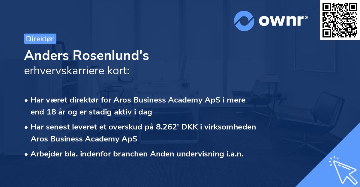 Anders Rosenlund's erhvervskarriere kort