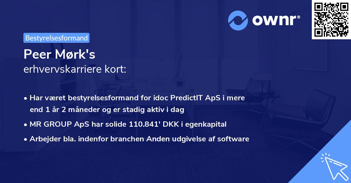 Peer Mørk's erhvervskarriere kort