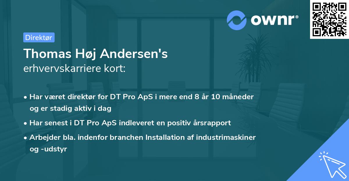 Thomas Høj Andersen's erhvervskarriere kort