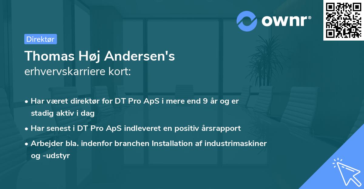 Thomas Høj Andersen's erhvervskarriere kort