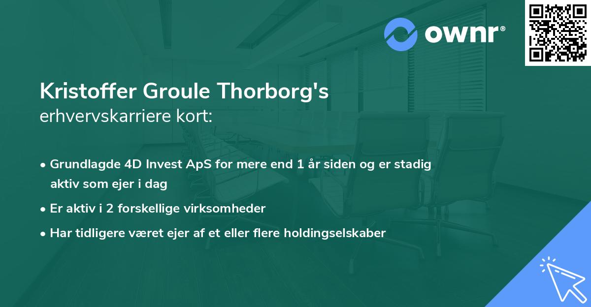 Kristoffer Groule Thorborg's erhvervskarriere kort