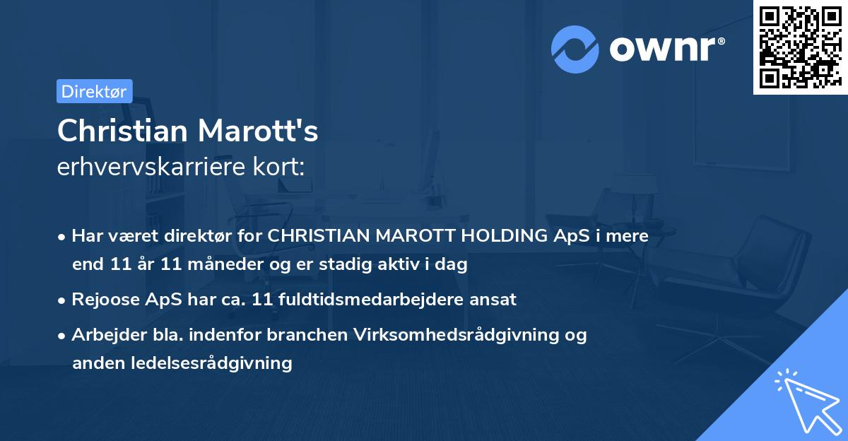 Christian Marott's erhvervskarriere kort