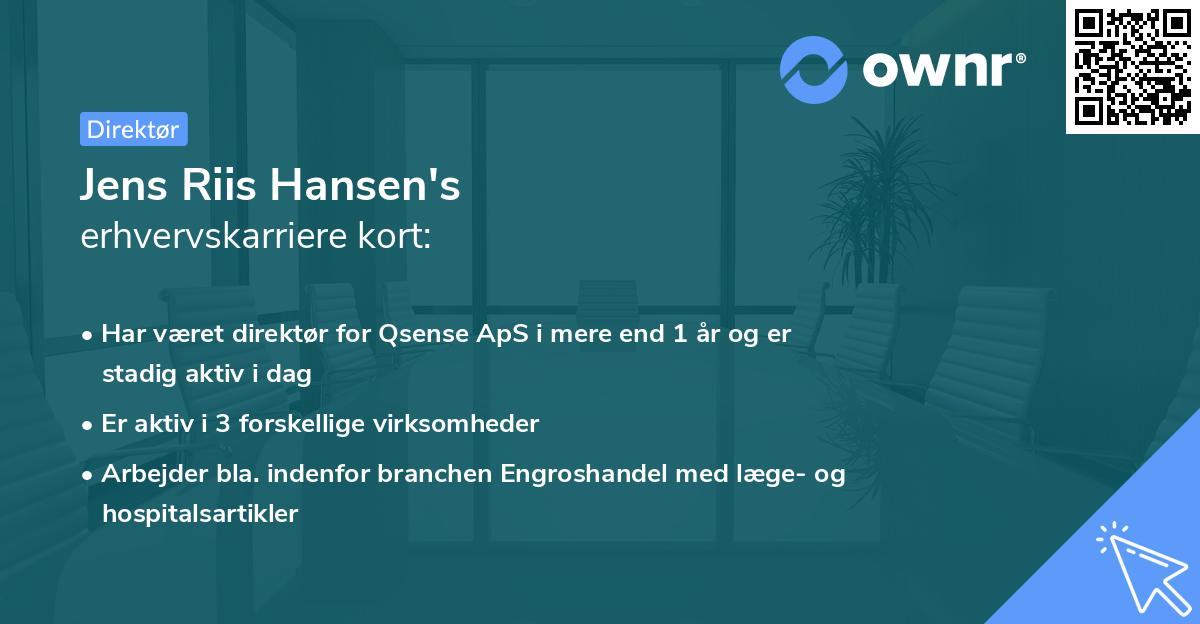 Jens Riis Hansen's erhvervskarriere kort