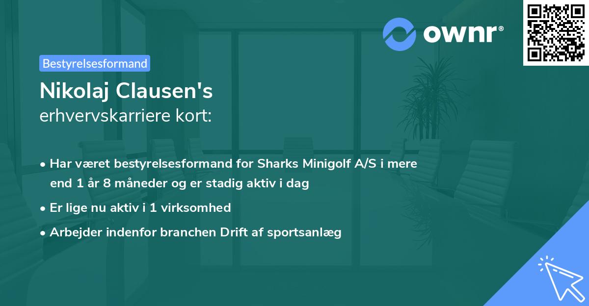 Nikolaj Clausen's erhvervskarriere kort