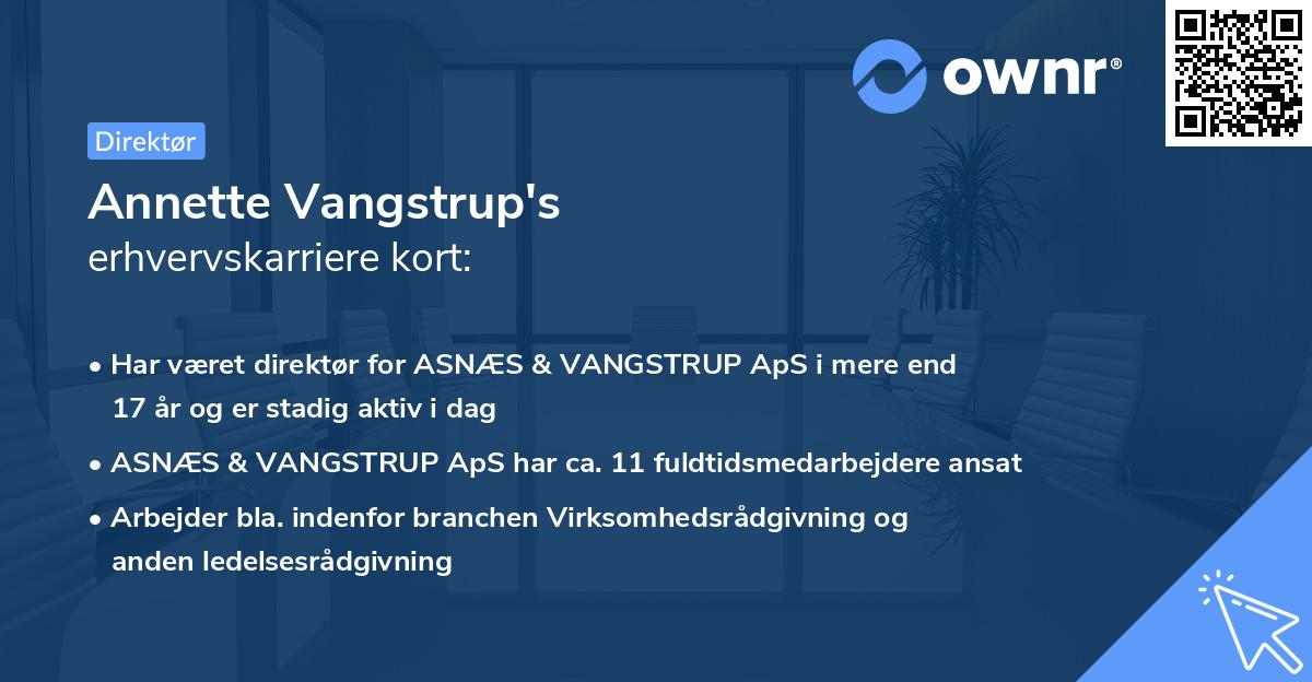 Annette Vangstrup's erhvervskarriere kort
