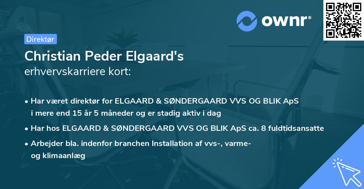 Christian Peder Elgaard's erhvervskarriere kort