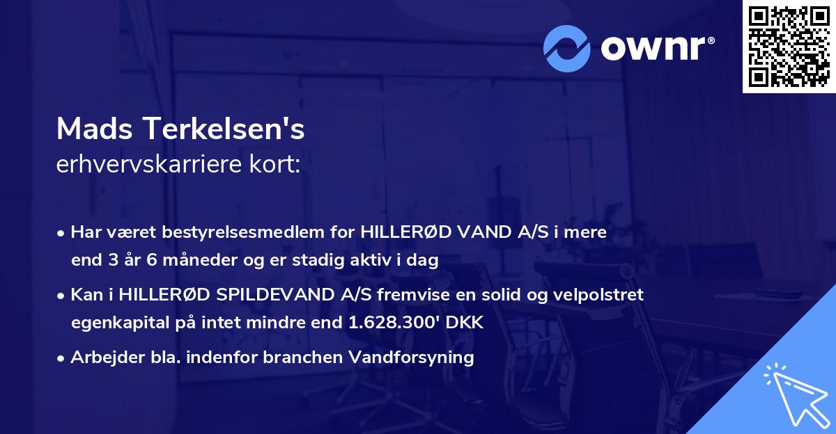 Mads Terkelsen's erhvervskarriere kort