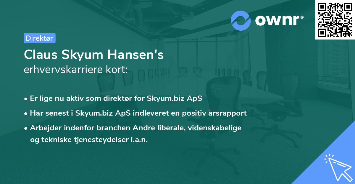 Claus Skyum Hansen's erhvervskarriere kort