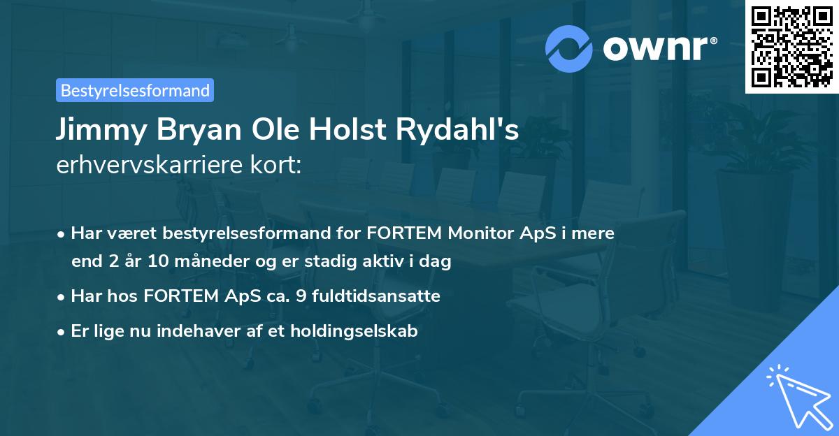 Jimmy Bryan Ole Holst Rydahl's erhvervskarriere kort