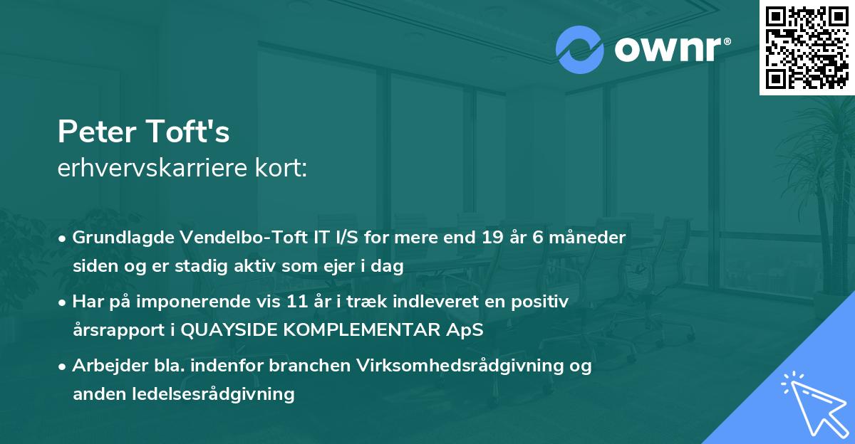 Peter Toft's erhvervskarriere kort