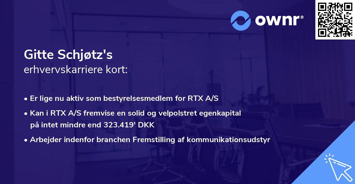 Gitte Schjøtz's erhvervskarriere kort