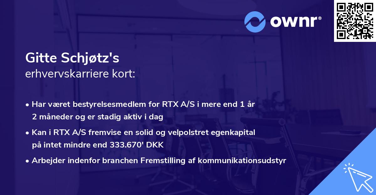 Gitte Schjøtz's erhvervskarriere kort