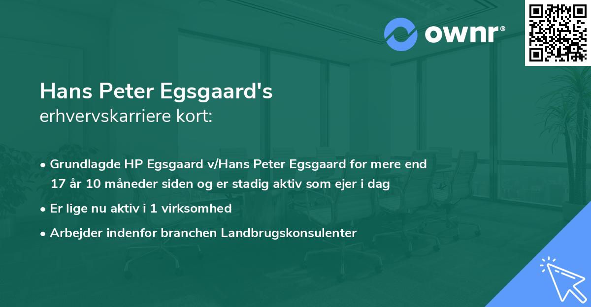 Hans Peter Egsgaard's erhvervskarriere kort