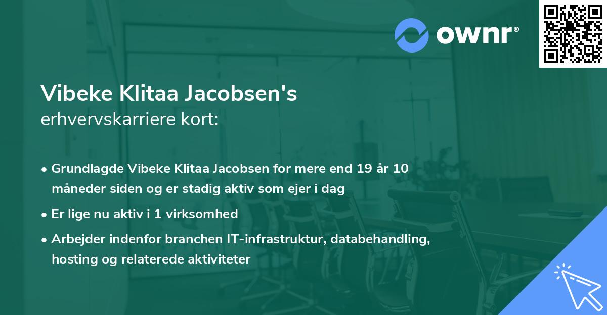 Vibeke Klitaa Jacobsen's erhvervskarriere kort