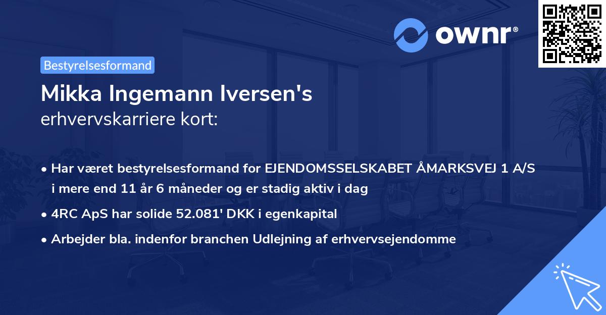 Mikka Ingemann Iversen's erhvervskarriere kort