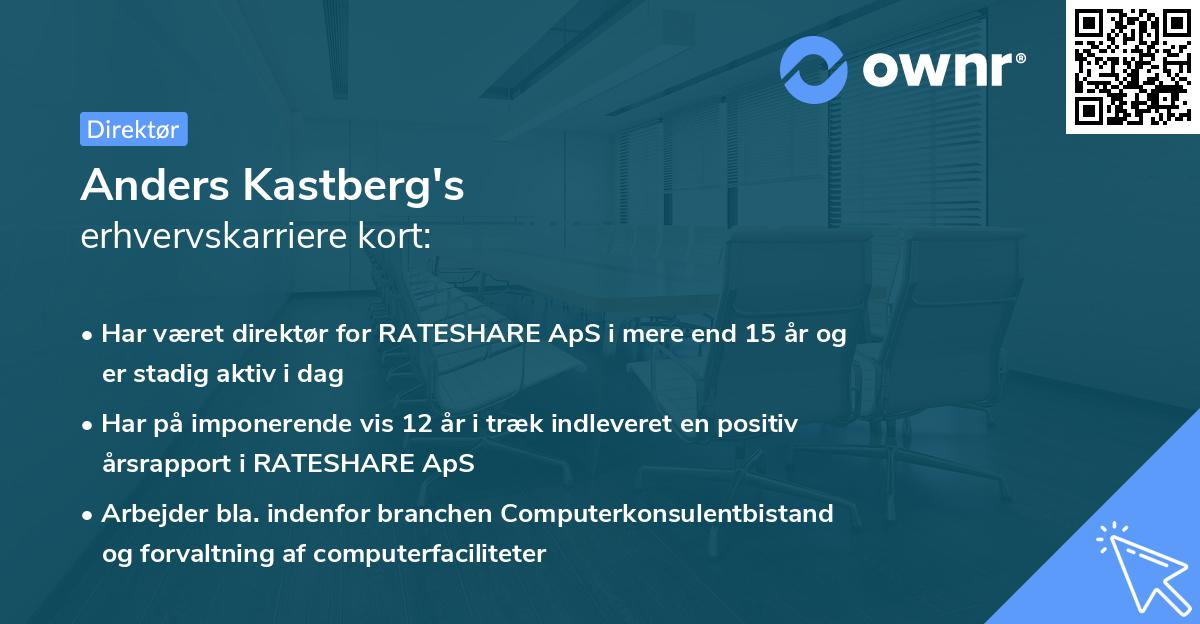 Anders Kastberg's erhvervskarriere kort