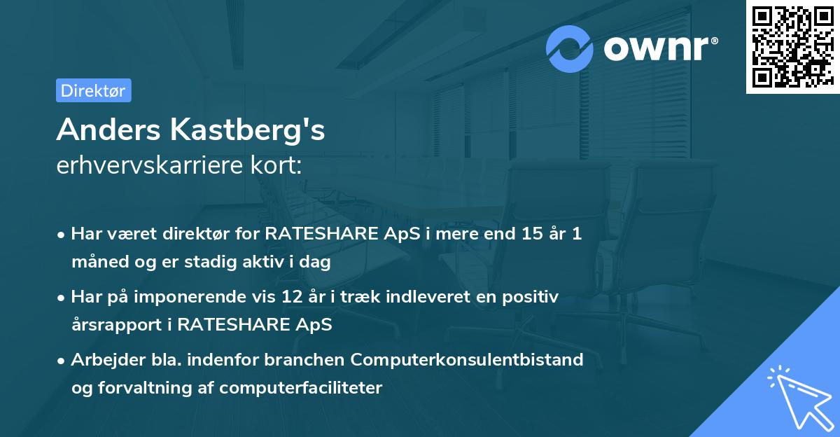 Anders Kastberg's erhvervskarriere kort