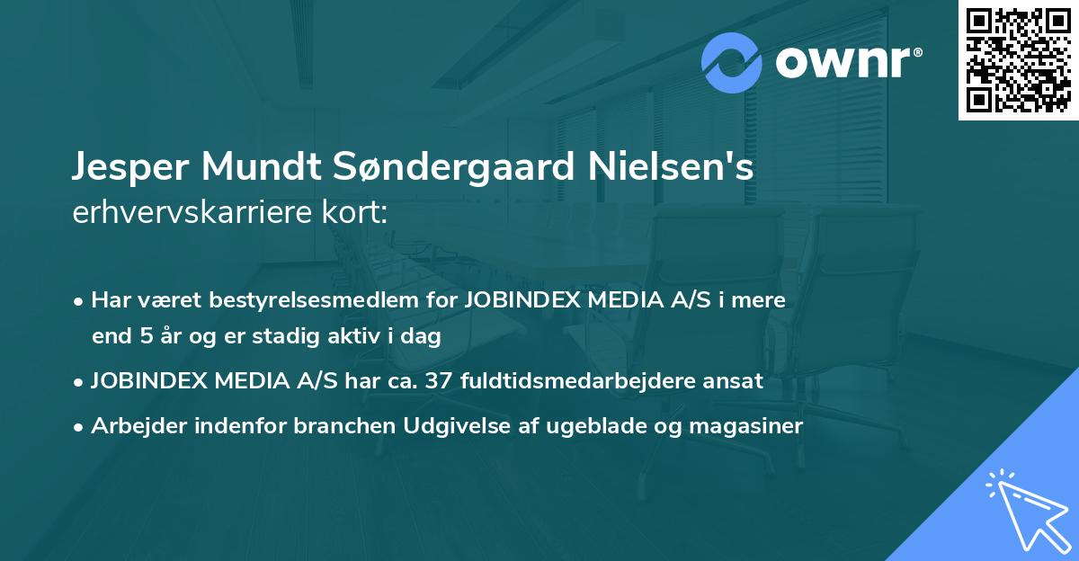 Jesper Mundt Søndergaard Nielsen's erhvervskarriere kort