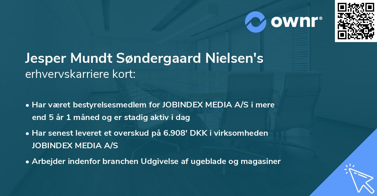 Jesper Mundt Søndergaard Nielsen's erhvervskarriere kort