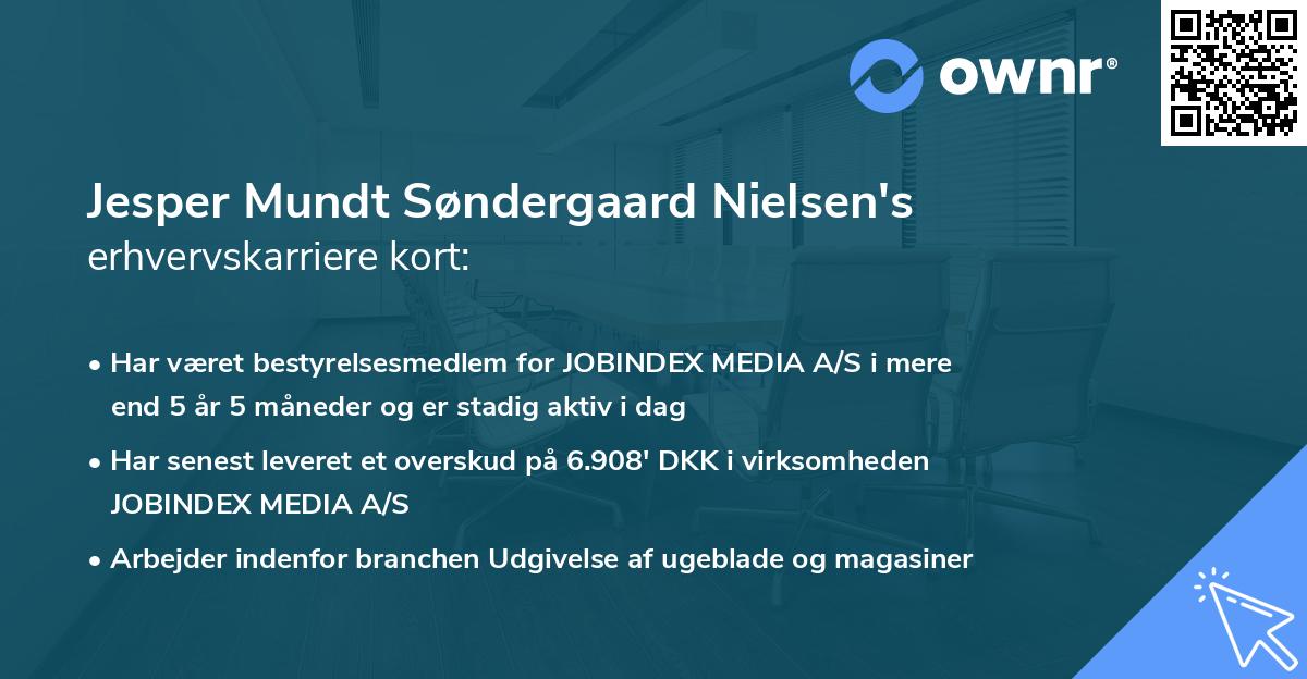 Jesper Mundt Søndergaard Nielsen's erhvervskarriere kort