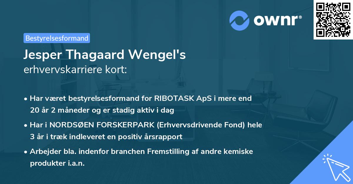 Jesper Thagaard Wengel's erhvervskarriere kort