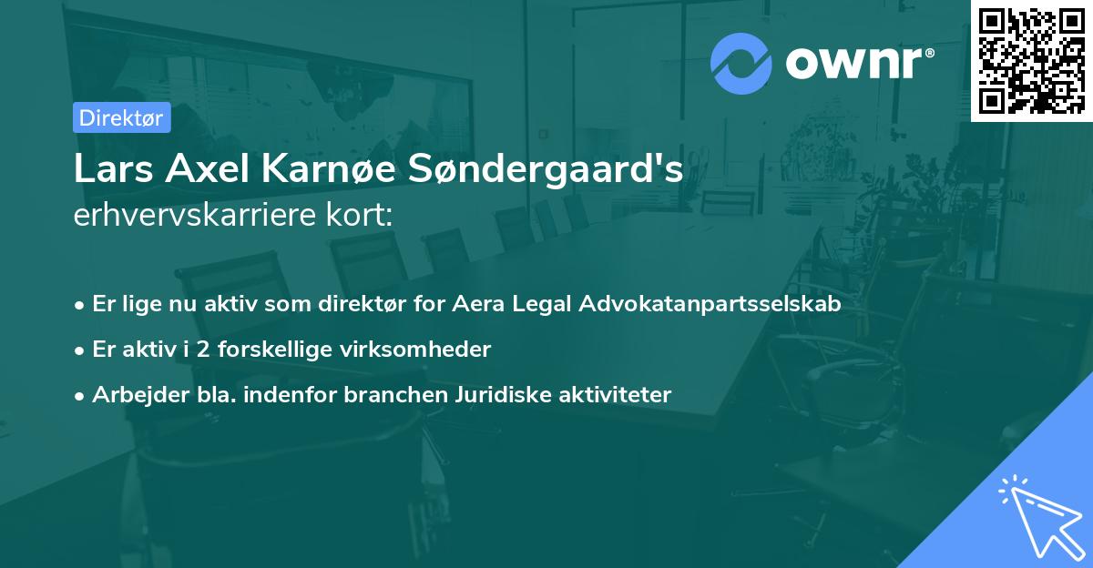 Lars Axel Karnøe Søndergaard's erhvervskarriere kort