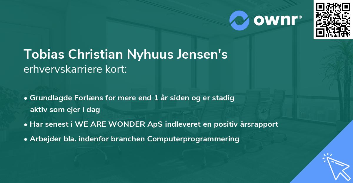 Tobias Christian Nyhuus Jensen's erhvervskarriere kort