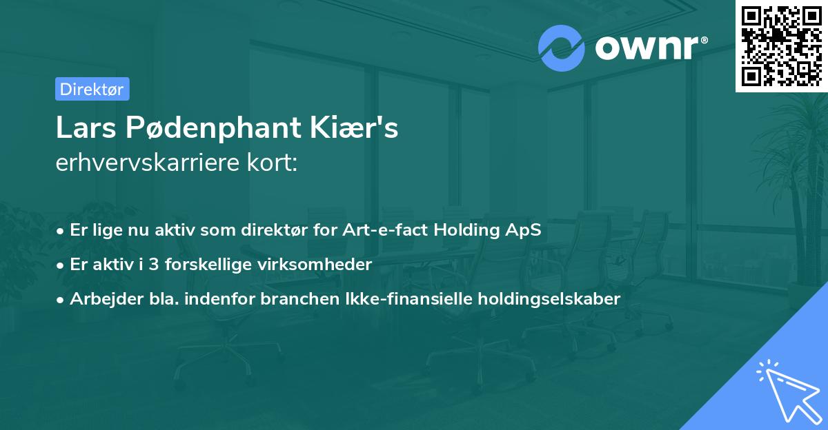 Lars Pødenphant Kiær's erhvervskarriere kort