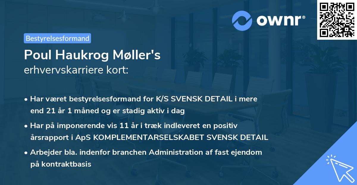 Poul Haukrog Møller's erhvervskarriere kort