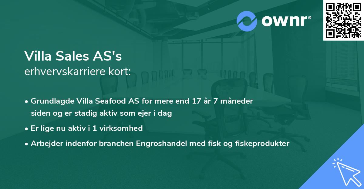 Villa Sales AS's erhvervskarriere kort