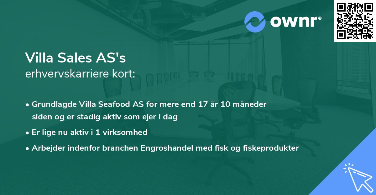 Villa Sales AS's erhvervskarriere kort