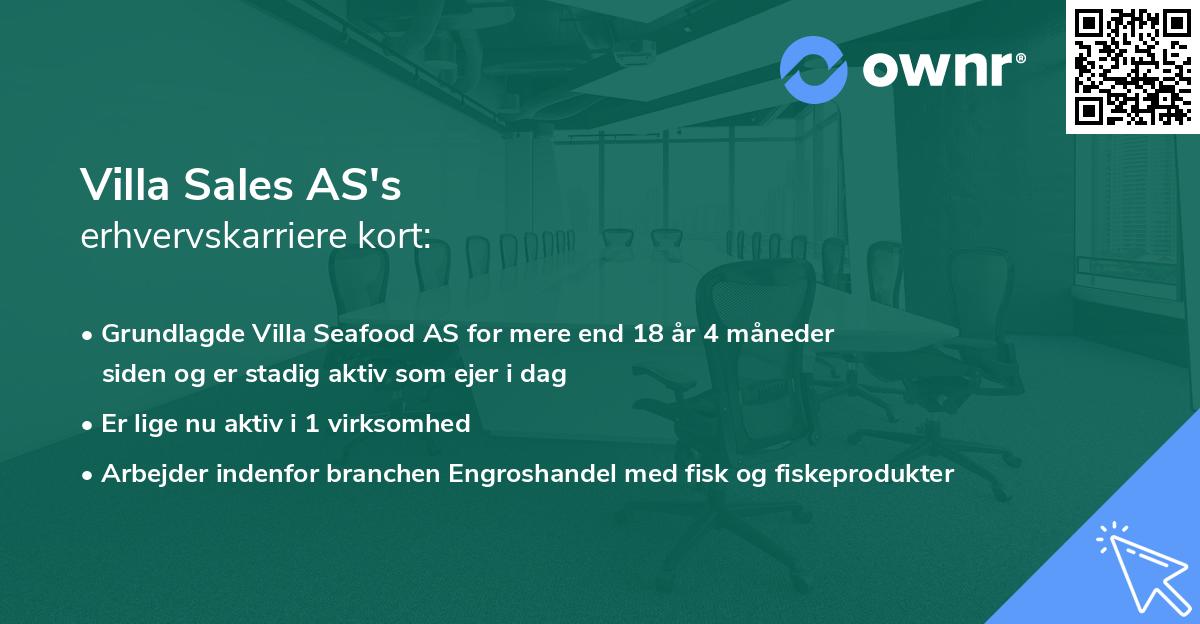 Villa Sales AS's erhvervskarriere kort