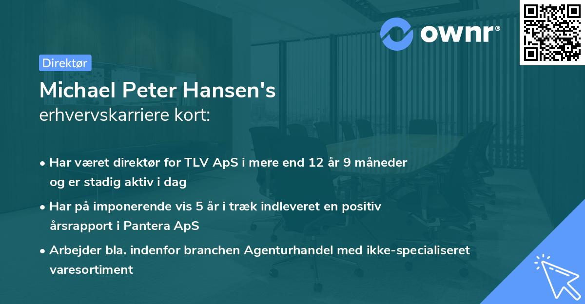 Michael Peter Hansen's erhvervskarriere kort