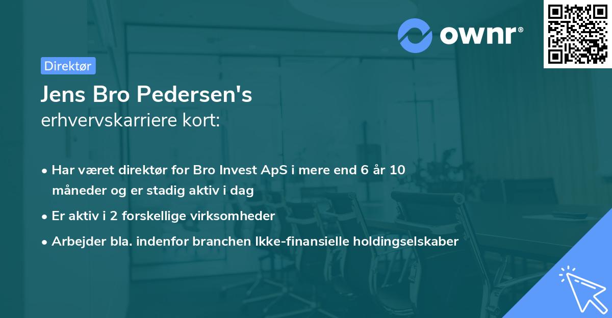 Jens Bro Pedersen's erhvervskarriere kort