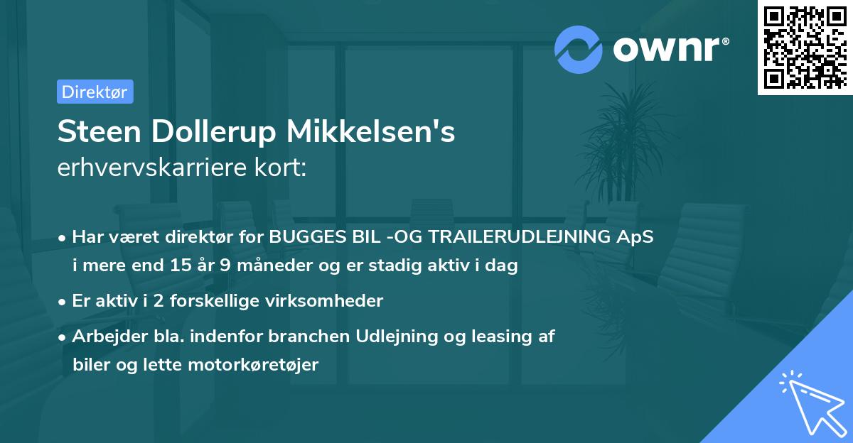 Steen Dollerup Mikkelsen's erhvervskarriere kort