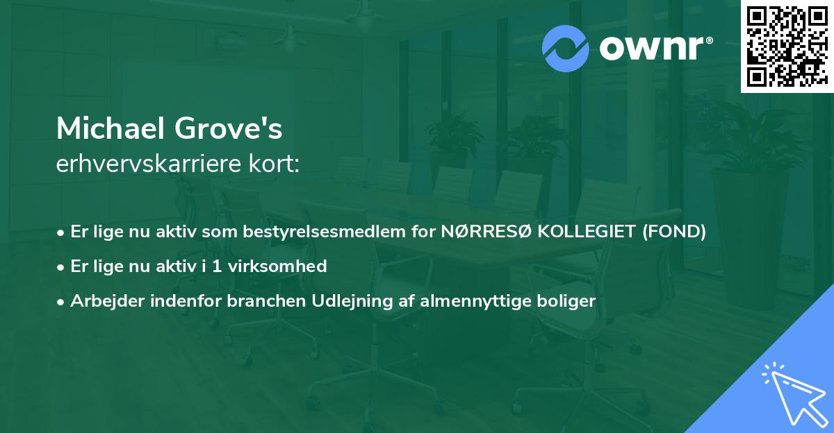 Michael Grove's erhvervskarriere kort