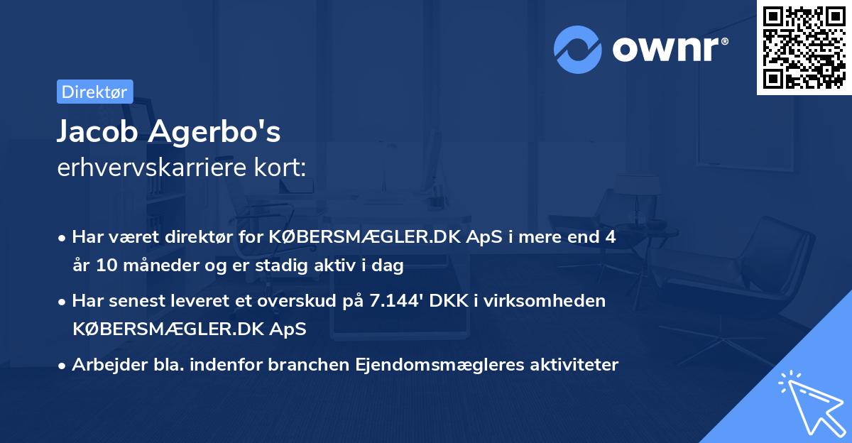 Jacob Agerbo's erhvervskarriere kort