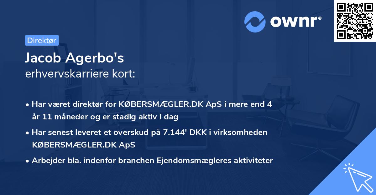 Jacob Agerbo's erhvervskarriere kort