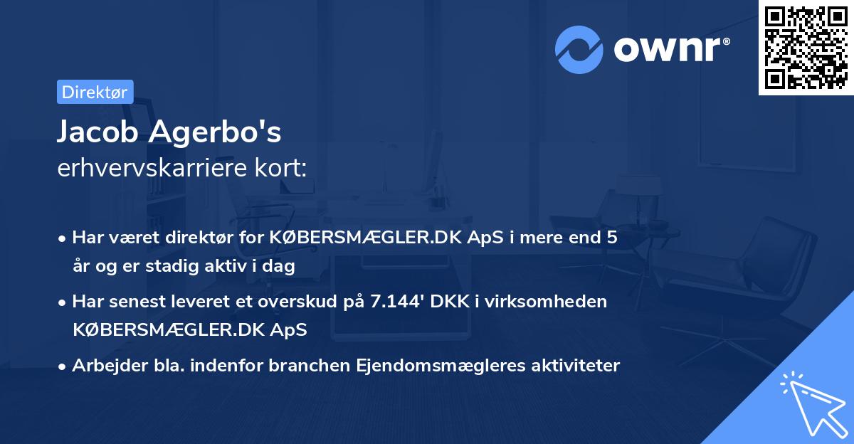 Jacob Agerbo's erhvervskarriere kort