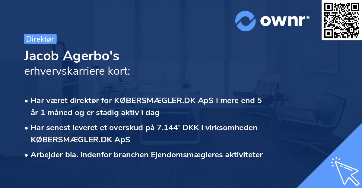 Jacob Agerbo's erhvervskarriere kort