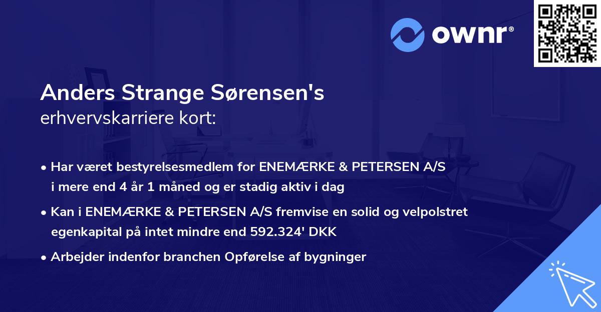 Anders Strange Sørensen's erhvervskarriere kort