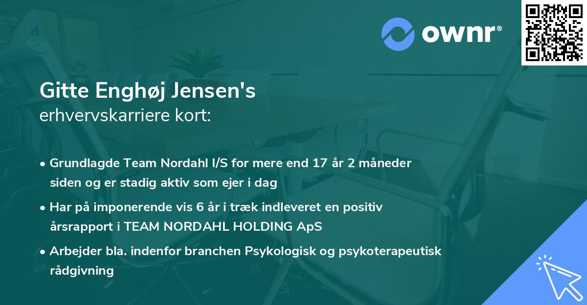 Gitte Enghøj Jensen's erhvervskarriere kort