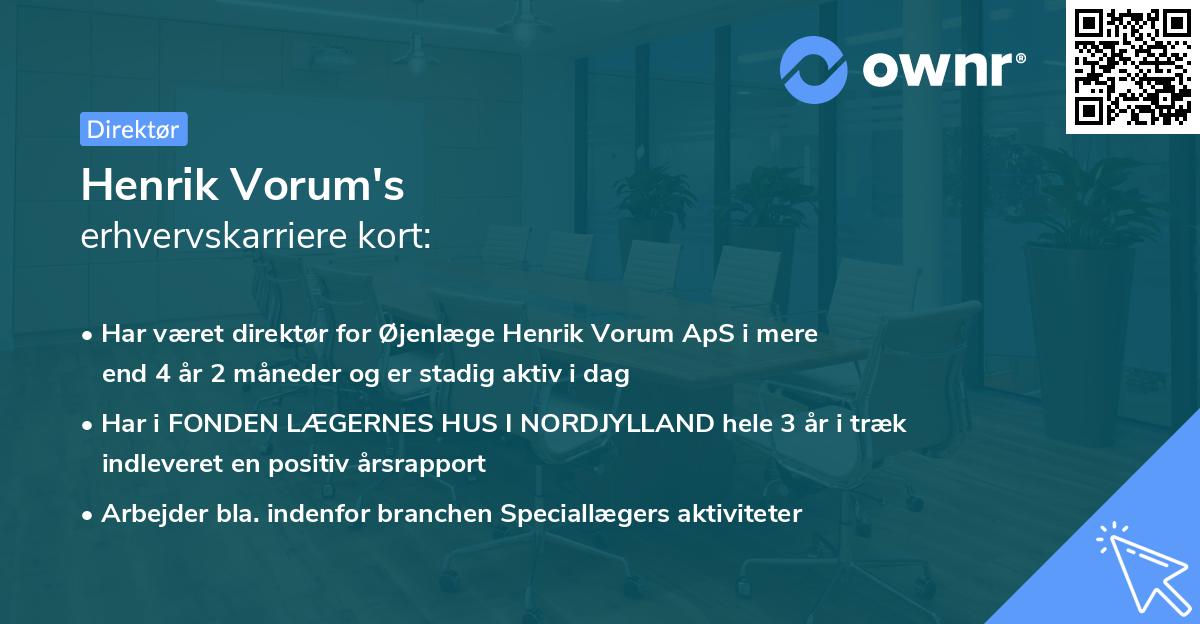 Henrik Vorum's erhvervskarriere kort