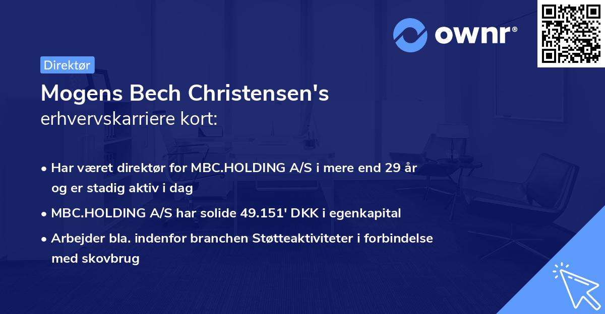 Mogens Bech Christensen's erhvervskarriere kort