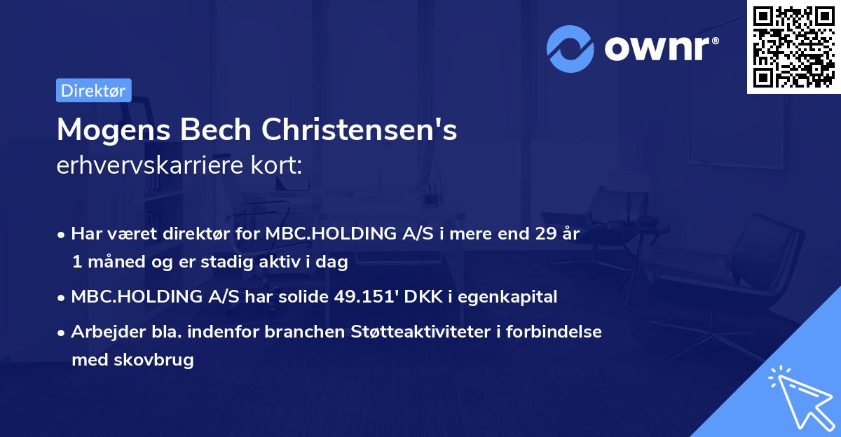 Mogens Bech Christensen's erhvervskarriere kort