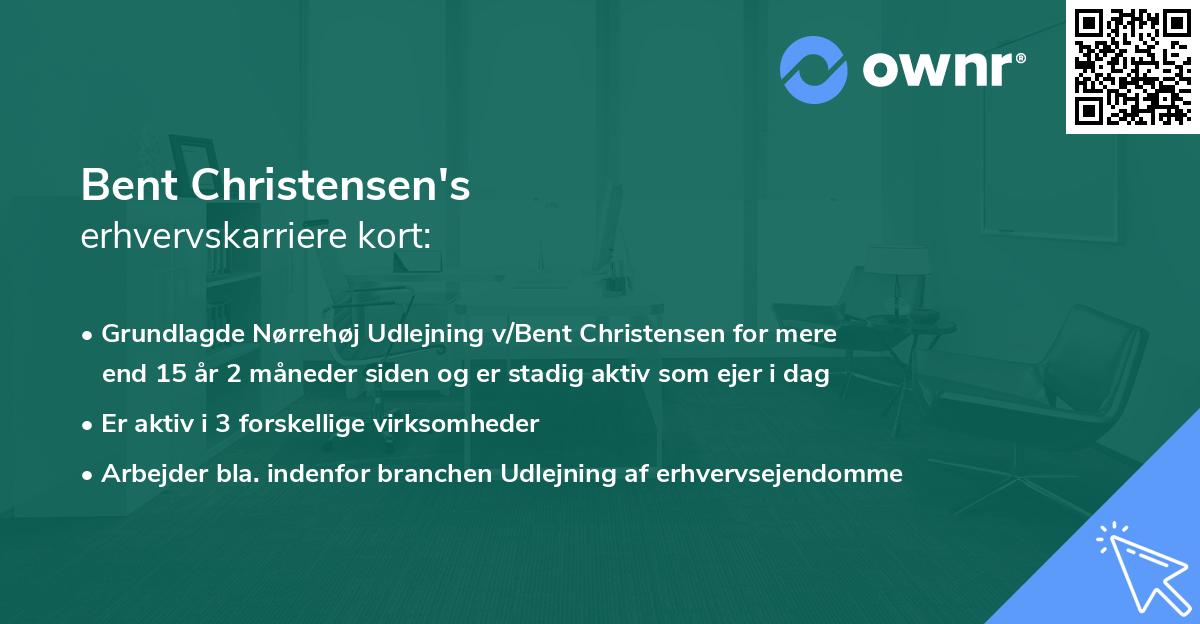 Bent Christensen's erhvervskarriere kort