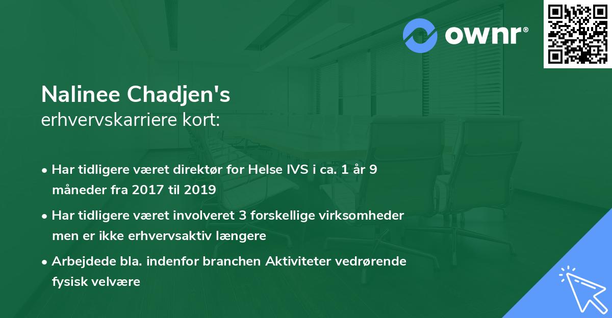 Nalinee Chadjen's erhvervskarriere kort