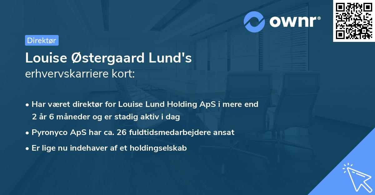 Louise Østergaard Lund's erhvervskarriere kort