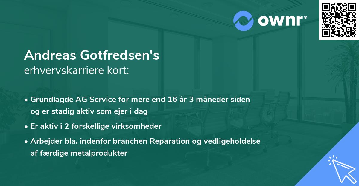 Andreas Gotfredsen's erhvervskarriere kort