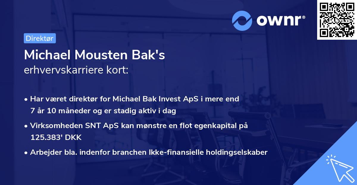Michael Mousten Bak's erhvervskarriere kort